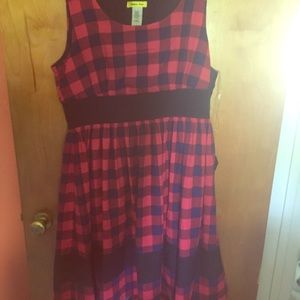 ModCloth Red and Blue Gingham Dress